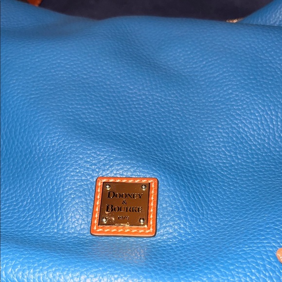 Dooney & Bourke Vibrant Blue Hobo Bag with Tan Accents - Picture 2 of 6